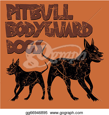       Pit Bull Bodyguard Dog Vector Art  Clipart Drawing Gg66946895