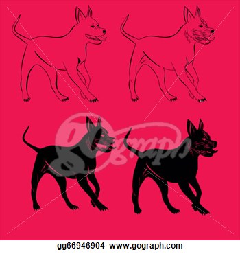       Pit Bull Bodyguard Dog Vector Art  Clipart Drawing Gg66946904
