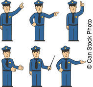 Police Character Set 03   Set Of Policeman In Different