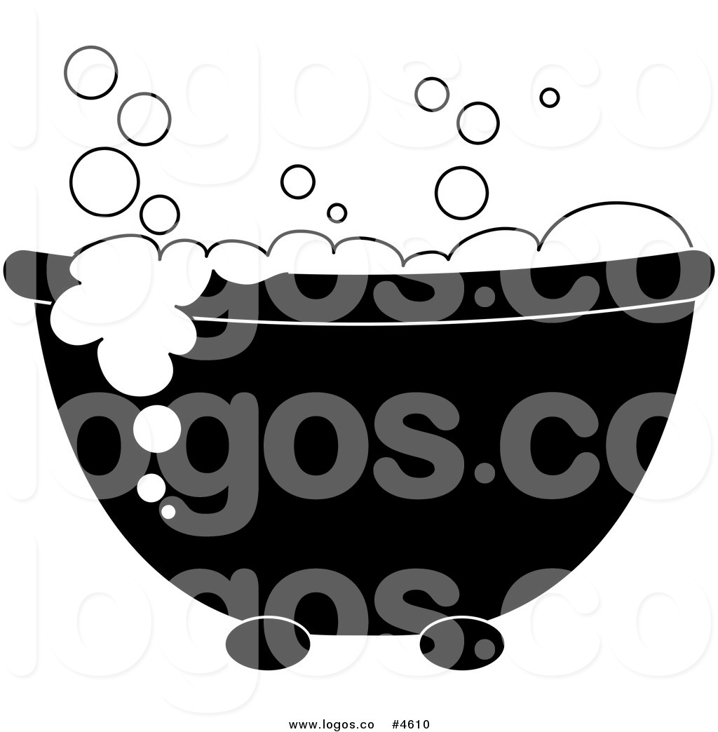 Royalty Free Black Tub With White Bubbles Logo By Pams Clipart    4610