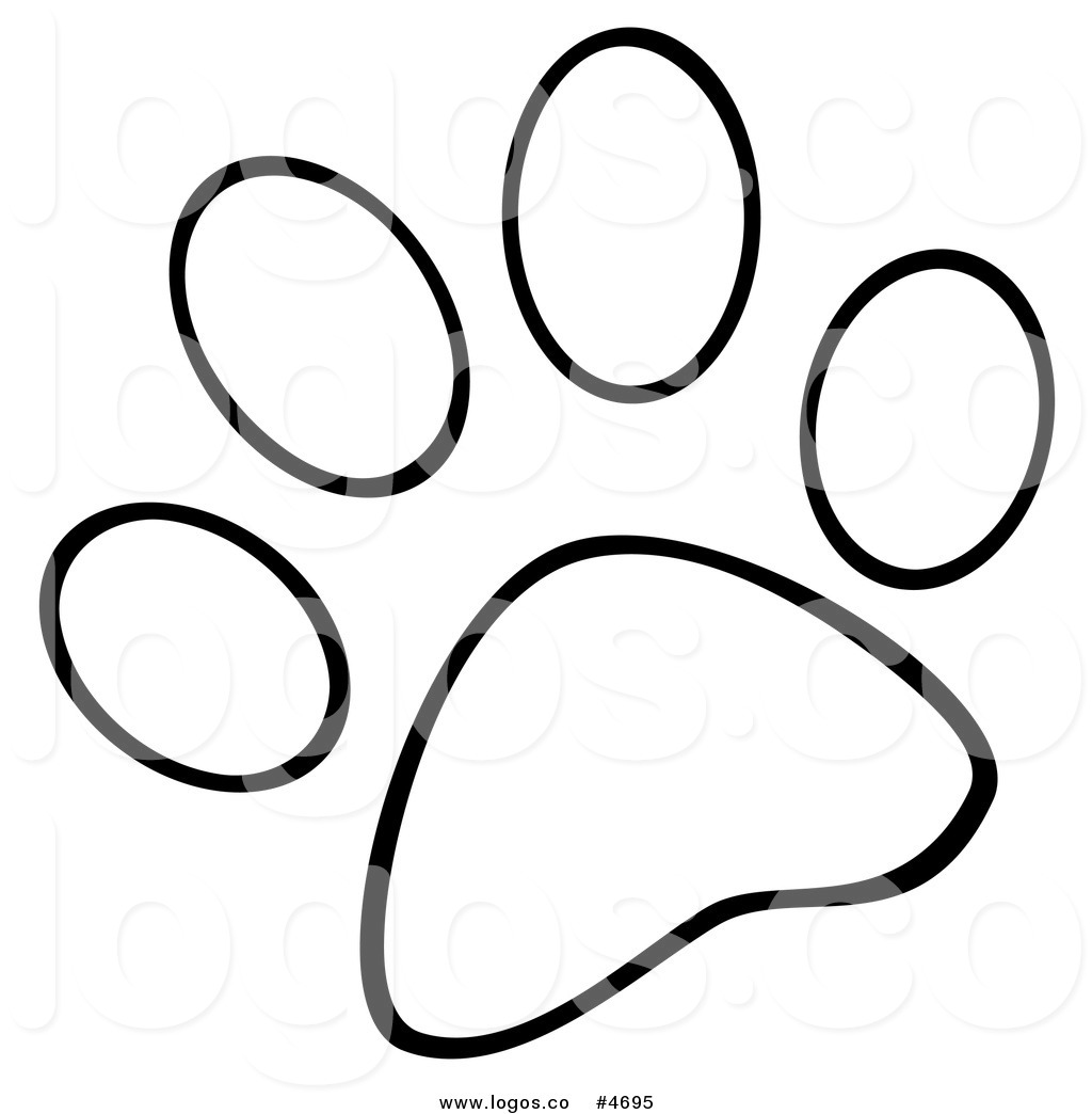 Royalty Free Logo Of A Black And White Dog Paw Print