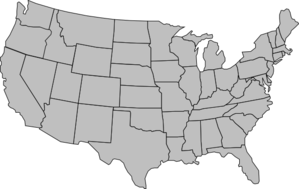 United States Of America Map Outline Gray Clip Art At Clker Com    