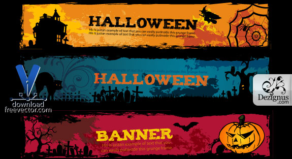 Vector Clip Art Template For Halloween Banners