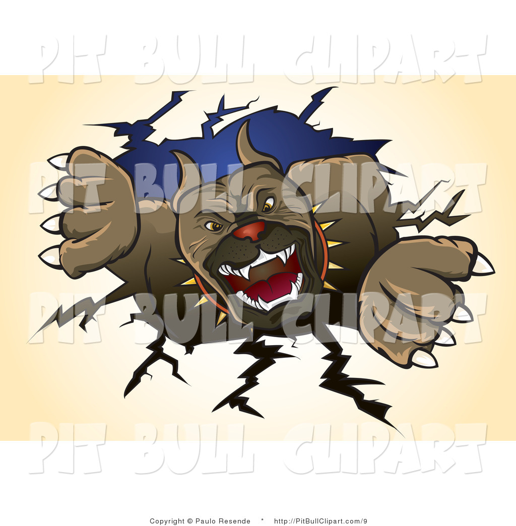 Vector Pit Bull Bodyguard Dog Art Stock Illustration Clip Art