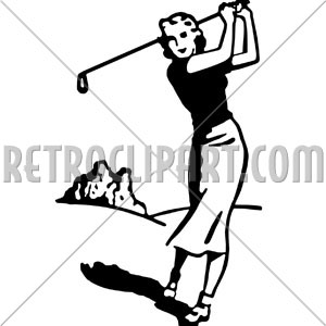 Vintage Golf Lady Golfer