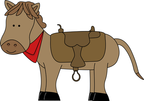 Western Horse Clip Art Image   Horse Wearing A Red Western Scarf