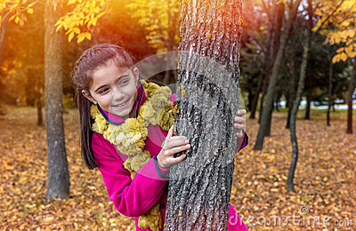 Beautiful Portrait Of Positive Smiling Teenage Girl In The Nature 