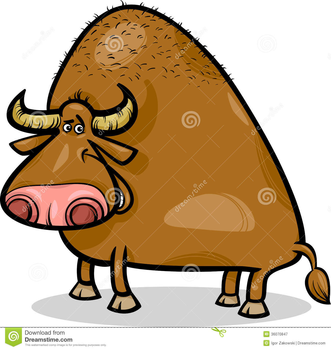 Cartoon Illustration Funny Bull Buffalo   Cartoon Buffalo Clipart