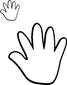 Child Handprint Black White Clip Art At Clker Com   Vector Clip Art
