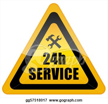 Clip Art   24 Hour Service Sign  Stock Illustration Gg57518017