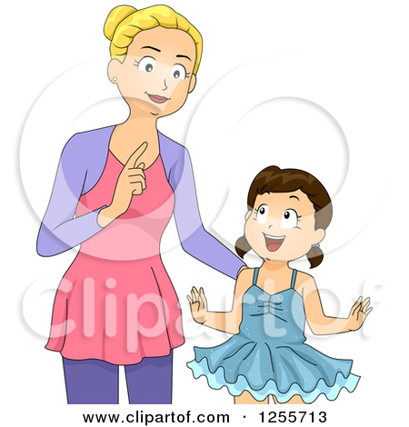 Clipart Of A Caucasian Teenage Girl Dancing Ballet With A Ribbon    