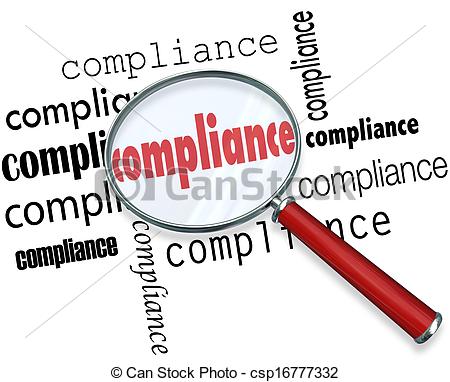 Compliance Words Under Magnifying Glass To Illustrate The Importance