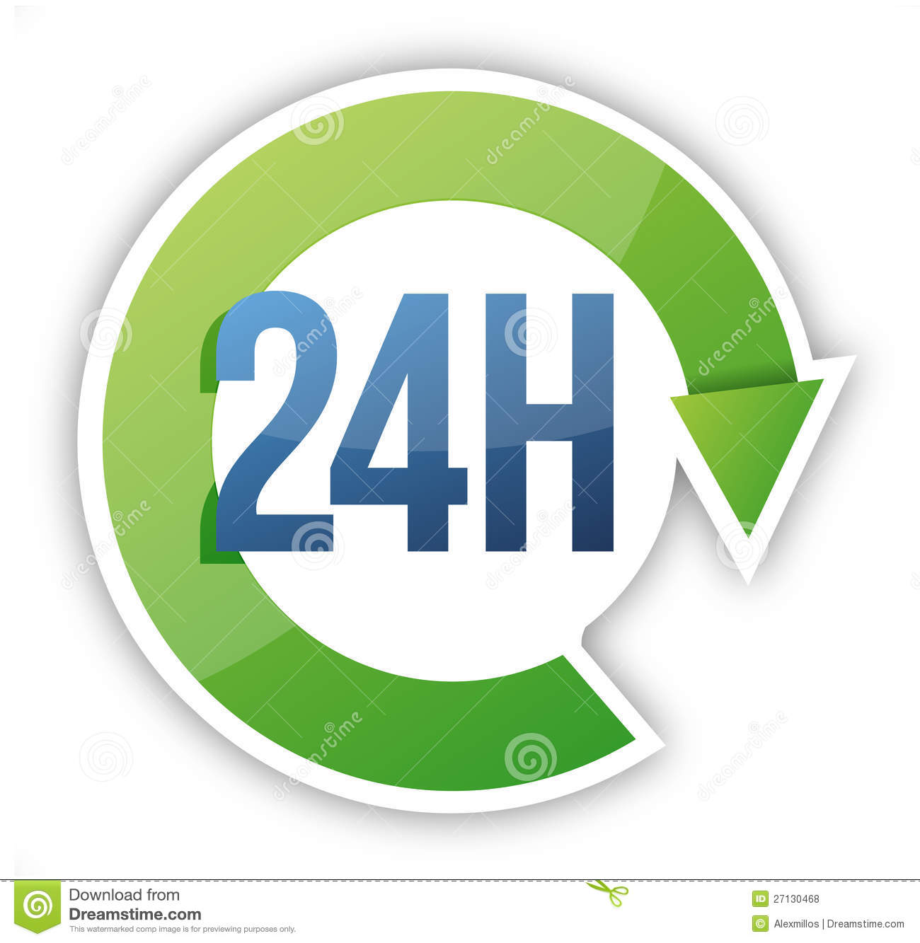 Cycle 24 Hour Service Illustration Design Royalty Free Stock Photos