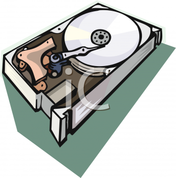 Disk Drive Computer Part   Royalty Free Clipart Picture