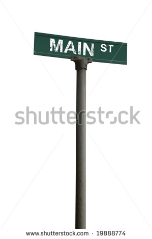 Downtown Clipart  Small Town Clipart  Main Street Sign Clipart