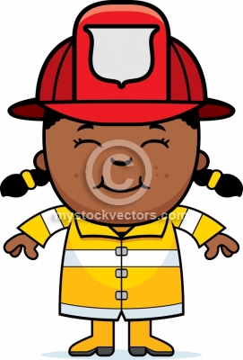 Girl Firefighter Cartoon Girl Firefighter Royalty Free Cartoon Vector
