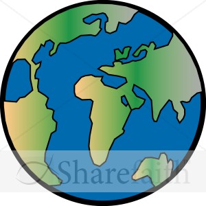 Gradient Globe With Black Outline   Peace Clipart