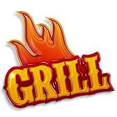 Grill Fire Clip Art Hot Grill Label Isolated On