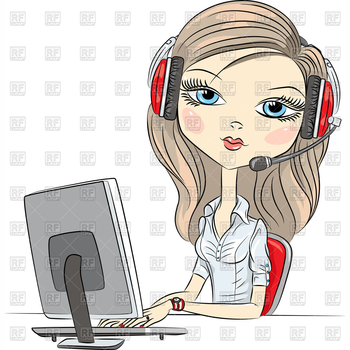     On Her Workplace 45316 Download Royalty Free Vector Clipart  Eps