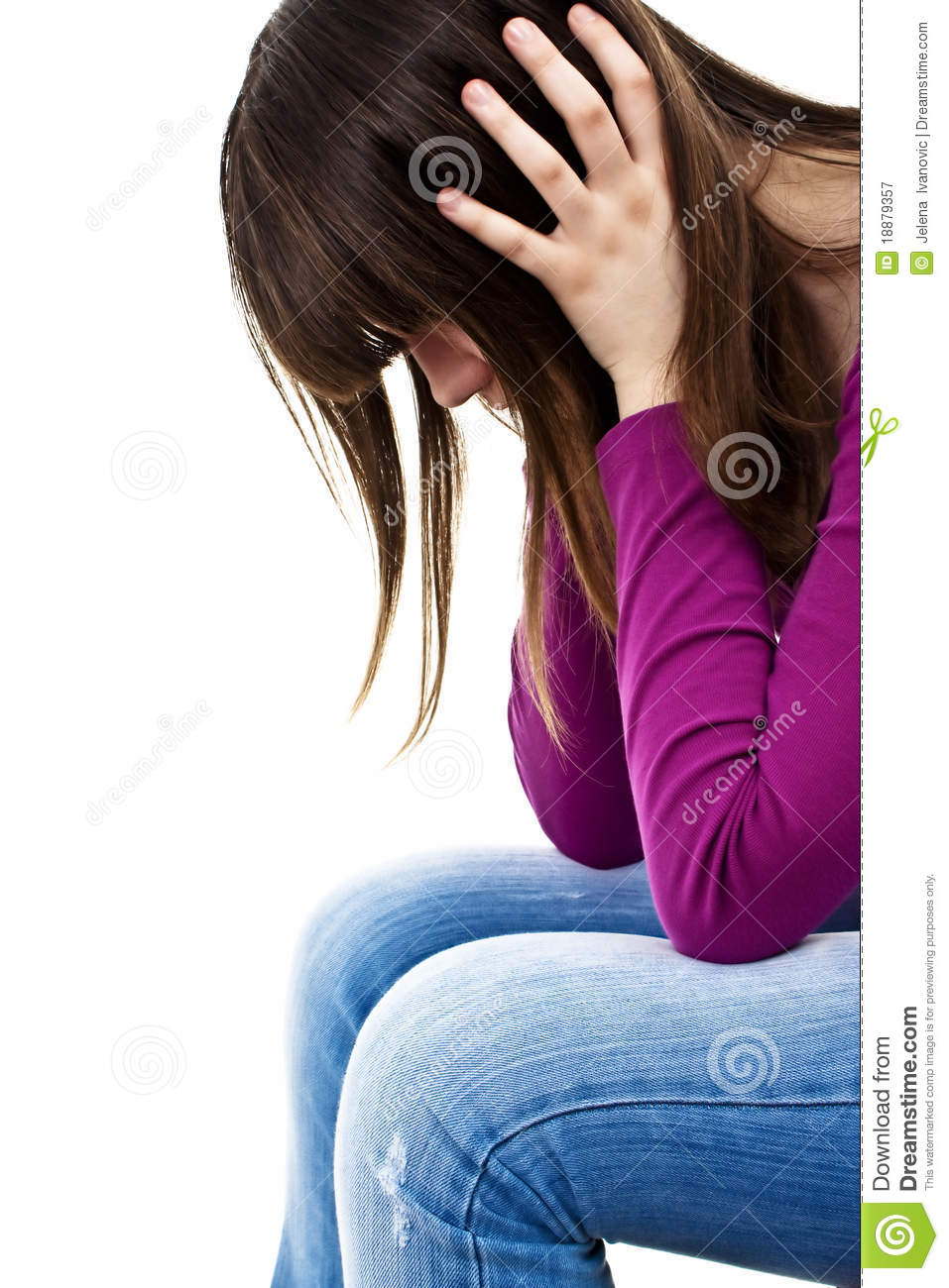 Teenage Girl Depression   Lost Love Royalty Free Stock Photography    