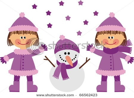 Two Identical Twin Girls Twin Sisters Vector Clip Art Picture