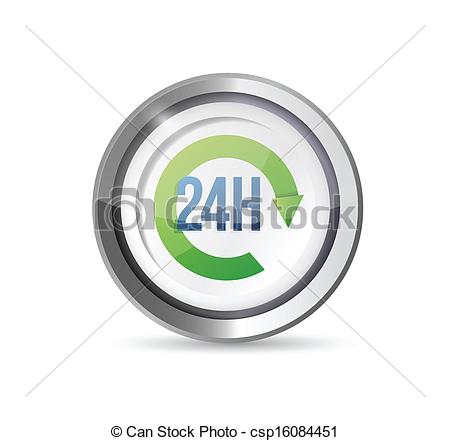 Vector   24 Hour Service Seal Illustration Design   Stock Illustration