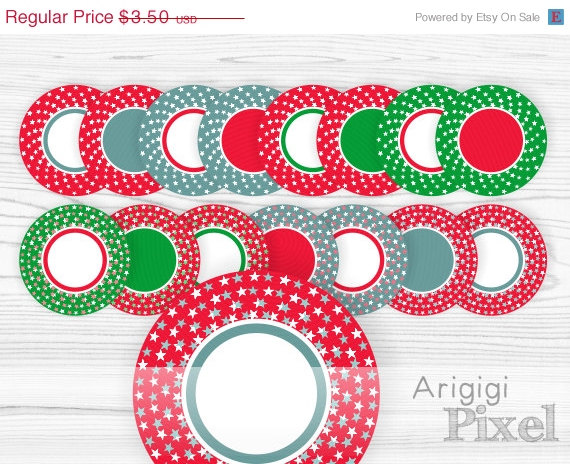 50  Off Christmas In July Christmas Circle Frame Clipart  Digital    