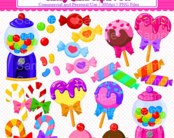 Candy Land Clipart Set   Sweet Trea Ts And Candy Clipart Set For