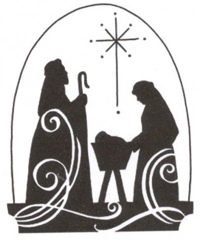 Christmas Baby Jesus Nativity Scene Silhouette Cross Stitch Pattern