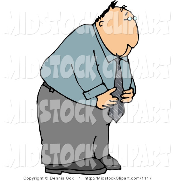 Clip Art Of A Business Man Holding His Upset Stomach By Djart    1117