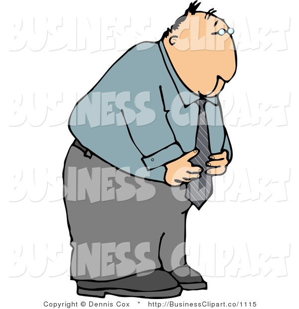 Clip Art Of A Man Holding His Upset Stomach By Djart    1115