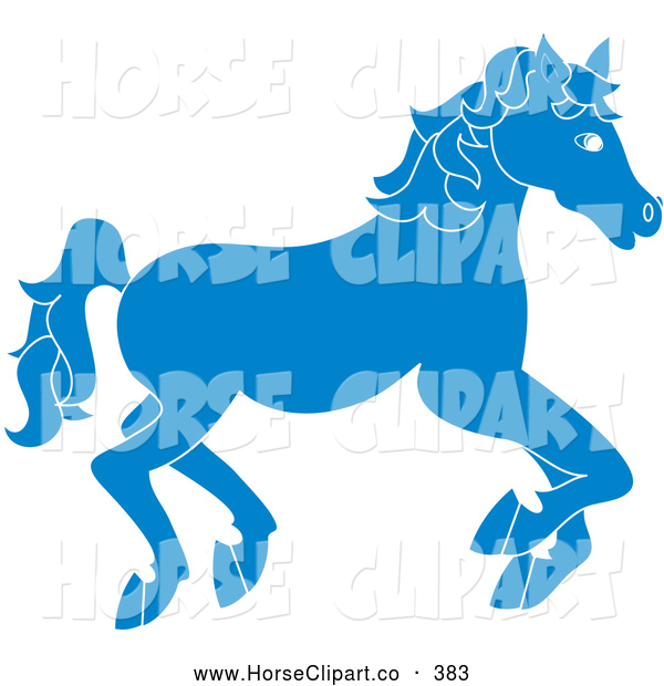 Clip Art Of A Running Blue Carousel Horse On White By Pams Clipart    