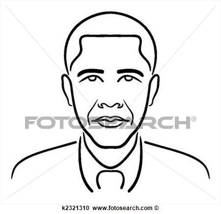 Clipart   Barack Obama Line Drawing  Fotosearch   Search Clip Art