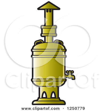 Clipart Of A Gold Tea Boiler   Royalty Free Vector Illustration By Lal