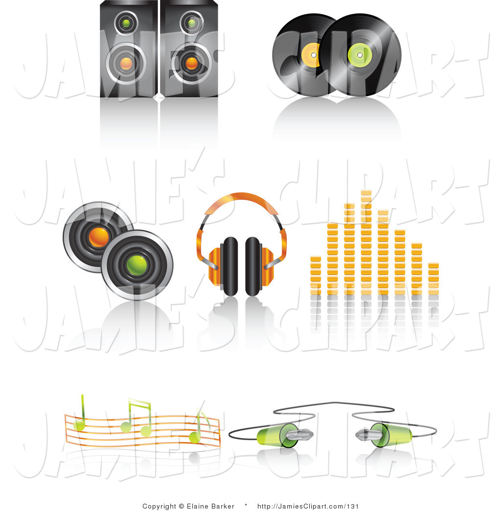 Clipart Viny Records Players Speakers And Music Notes Royalty Free