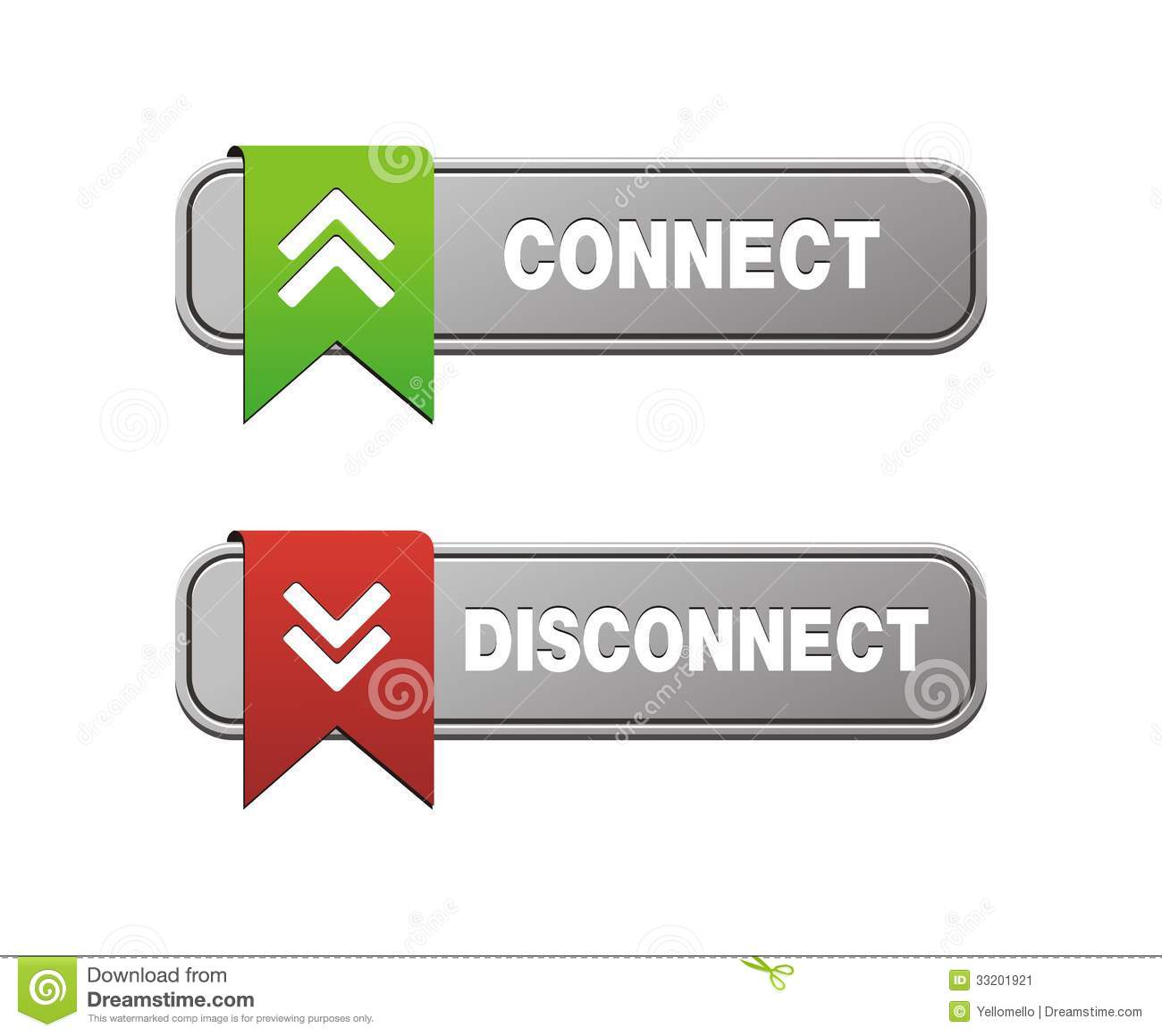 Disconnect Connect Buttons Stock Image   Image  33201921