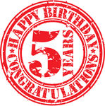 Happy Birthday 5 Years Grunge Rubber Stamp Vector Illustration Vector