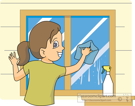 Household   Washing Windows 1013   Classroom Clipart