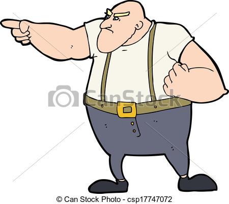 Of Cartoon Angry Tough Guy Pointing Csp17747072   Search Clipart