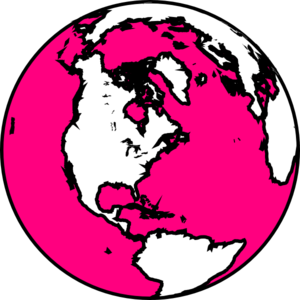 Pink And White Globe Clip Art At Clker Com   Vector Clip Art Online
