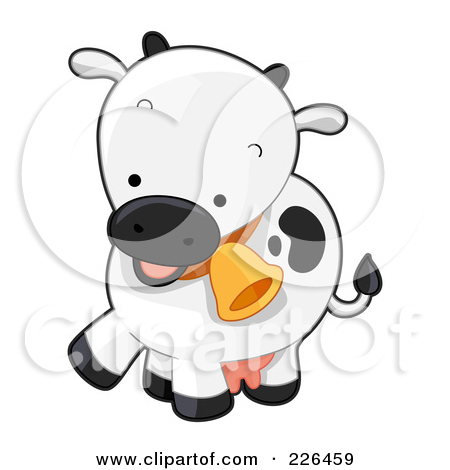 Royalty Free  Rf  Clipart Illustration Of A Cute Cow With A Bell By