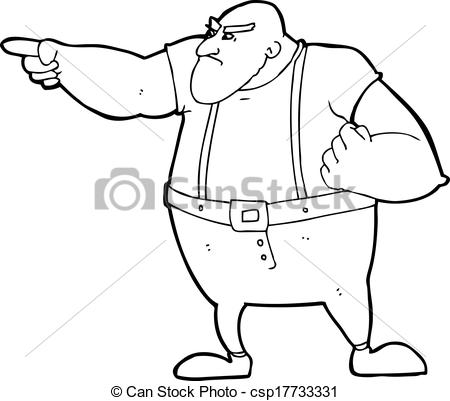 Vectors Of Cartoon Angry Tough Guy Pointing Csp17733331   Search Clip