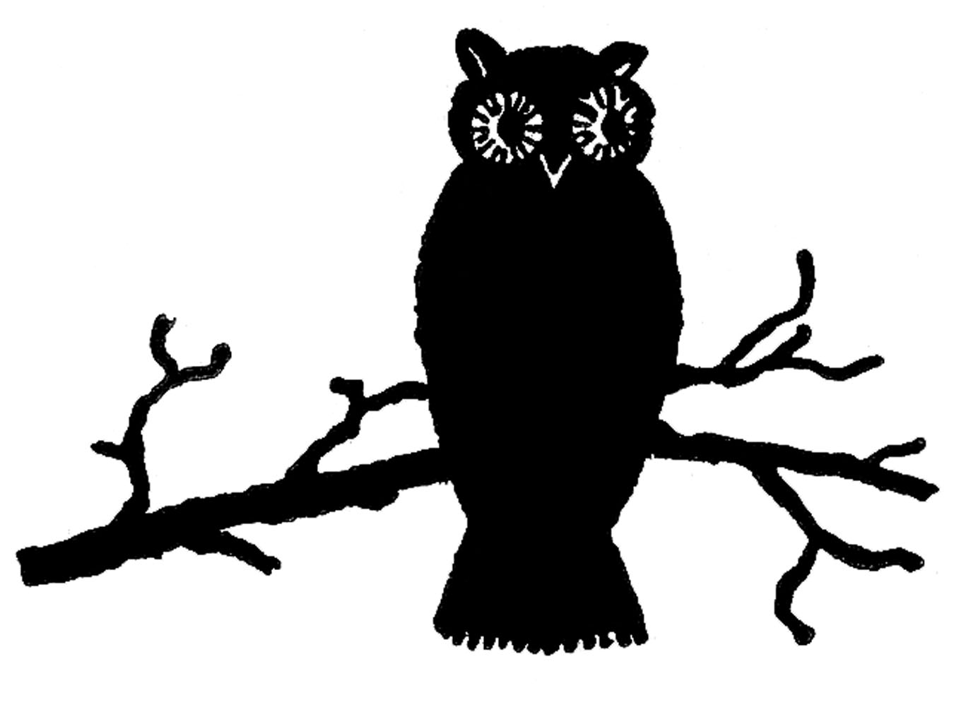 Vintage Halloween Clip Art   Cute Owl Silhouette   The Graphics Fairy