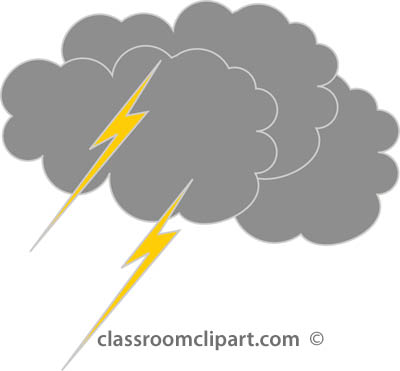 Weather   Gray Clouds Lightning   Classroom Clipart