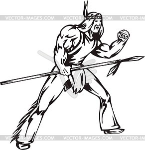 American Indian   White   Black Vector Clipart