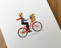 Bicycle Christmas Card 39 Driving Home For Christmas Girl On Bike