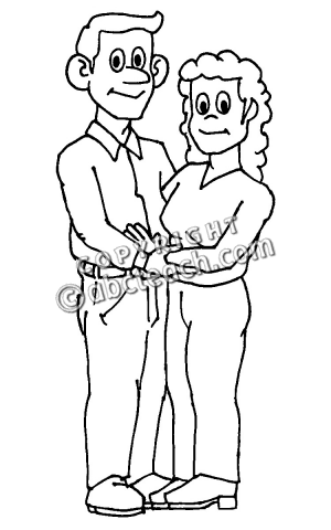 Clip Art  Family  Mother   Father  Coloring Page    Preview 1