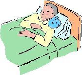 Clip Art Of Person Sick In Bed