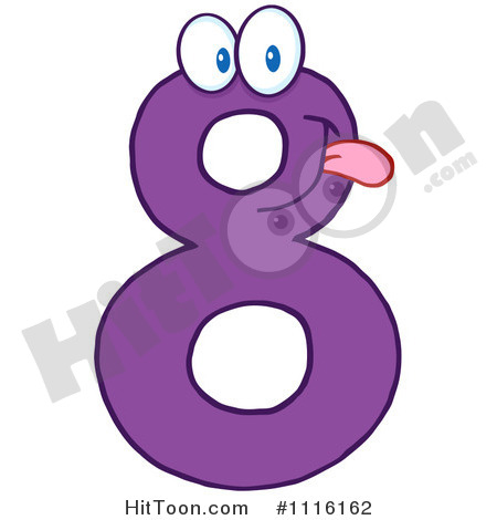 Clipart Happy Purple Number 8   Royalty Free Vector Illustration