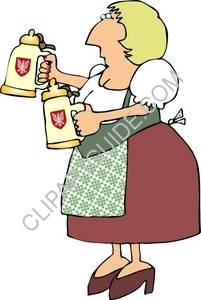 Clipart Of German Beer Maiden